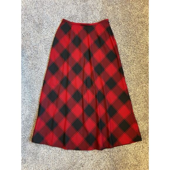 Liz Claiborne Dresses & Skirts - Liz Claiborne Liz Sport Women's Red Black Plaid Maxi Skirt Size 8